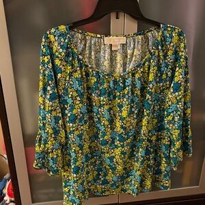MICHAEL Michael Kors Floral Blouse - Blue and Yellow